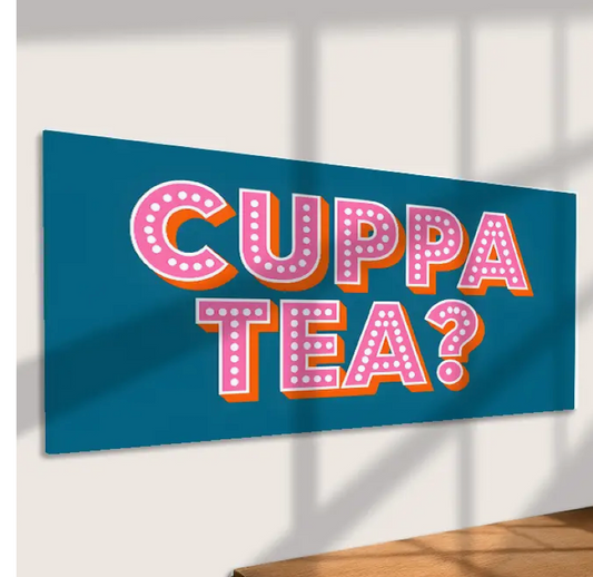 Cuppa Tea? Metal Sign – Fun Retro Kitchen Wall Decor