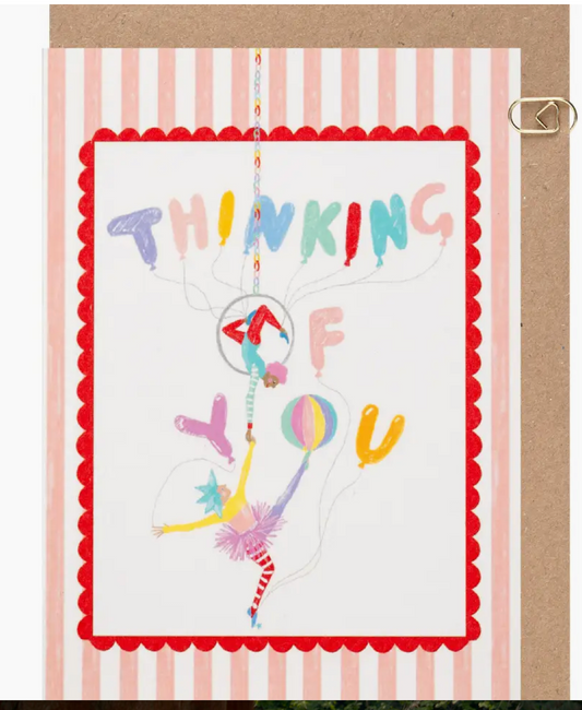 Peach Candy Stripe Thinking of You’Card