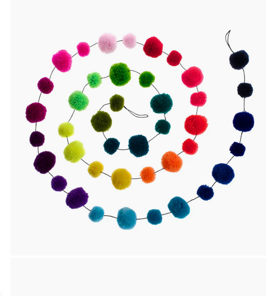 Rainbow Pom Pom Garland