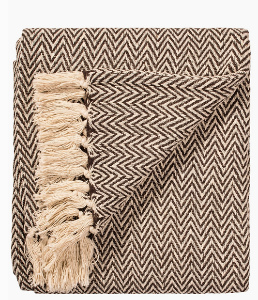 Chevron Soft Recycled Cotton Handloom Throw