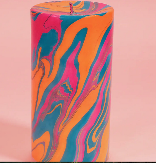 Calypso Marble Pillar Candle