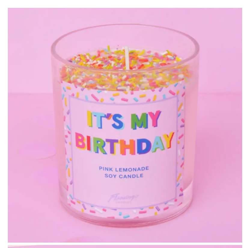 Pink Lemonade It's My Birthday Sprinkle Candle