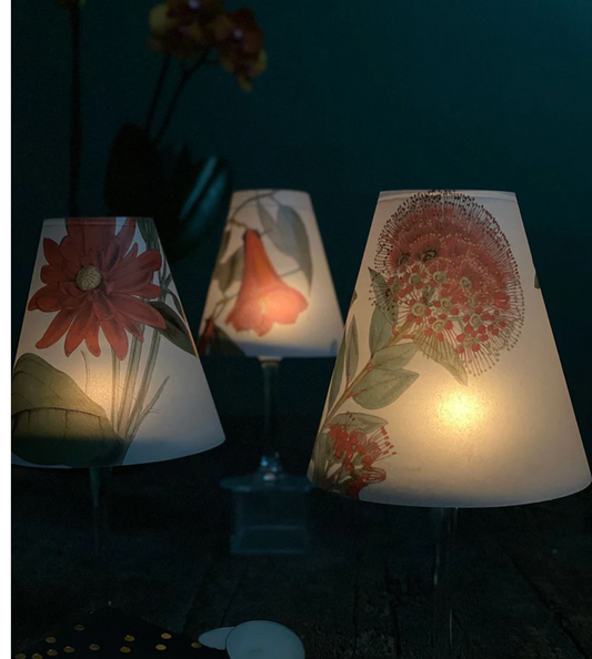 Lamp Shade · Red Flowers