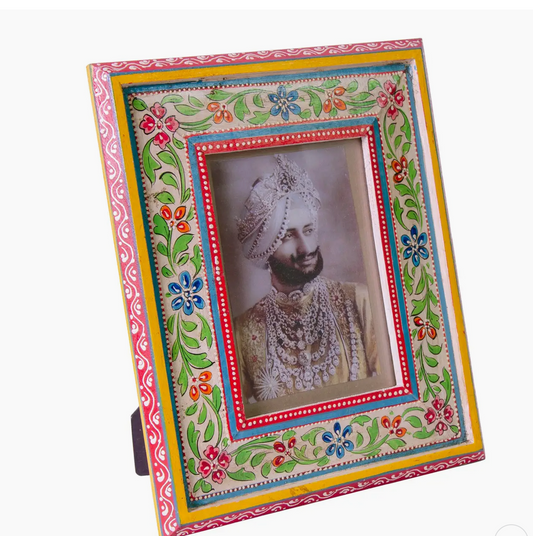 Large Floral Hand Painted Photo Frame