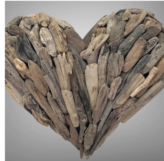 Driftwood Heart Wall Plaque / Wall Art 40cm