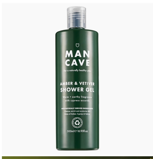 Amber & Vetiver Shower Gel 500ml, Mens Shower Gel,