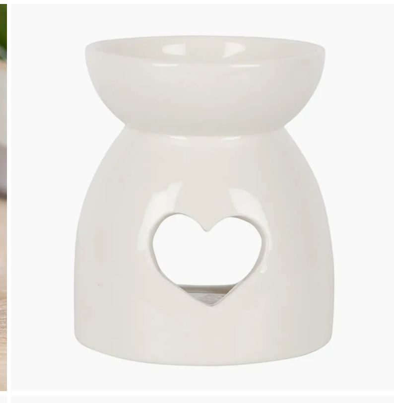 White Heart Cut Out Oil Burner and Wax Warmer