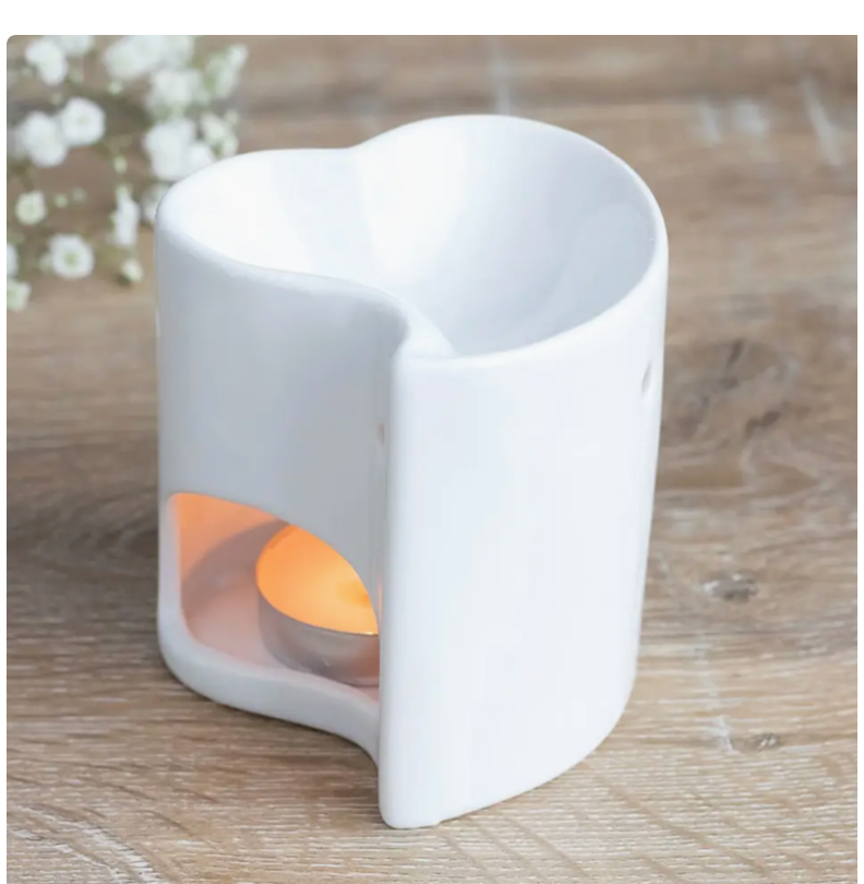 White Heart Oil Burner and Wax Warmer