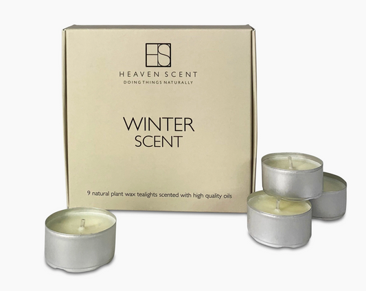 9 Scented Tealights in A Coloured Gift Box Winter Scent