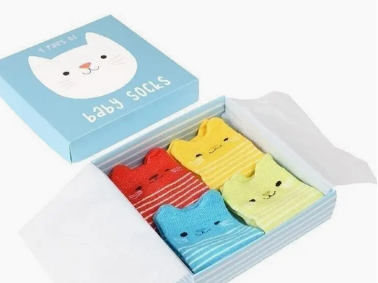 Baby Socks (4 Pairs) - Kitten