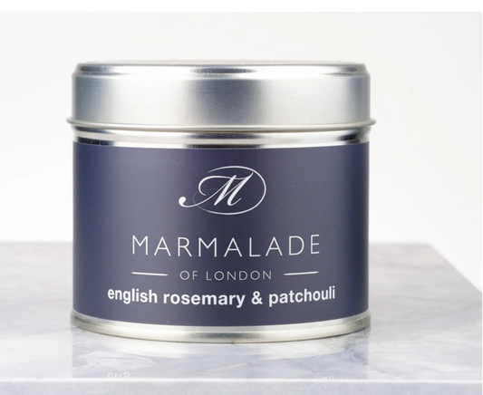 English Rosemary & Patchouli Medium Tin Candle