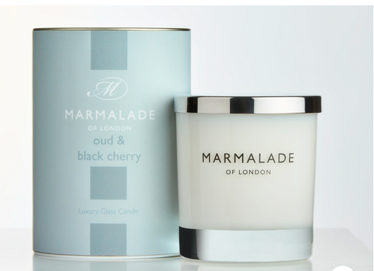 Oud & Black Cherry Large Glass Candle