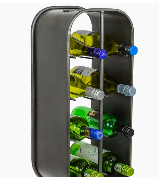 Camden Metal Industrial Small 8 Bottle Wine Rack