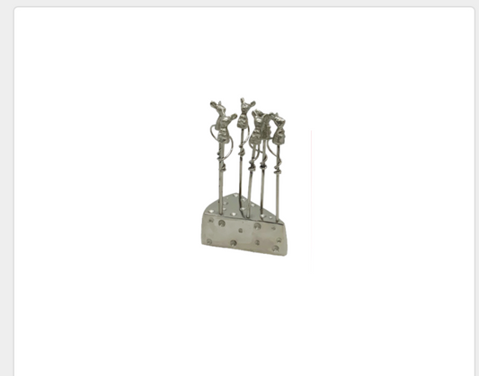 Mouse Cocktail Picks Set/6 With Slice Stand