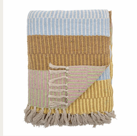 Isnel Throw, Yellow, Recycled Cotton