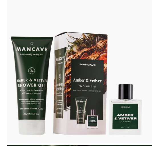 Mens Premium Fragrance Set, Amber & Vetiver,