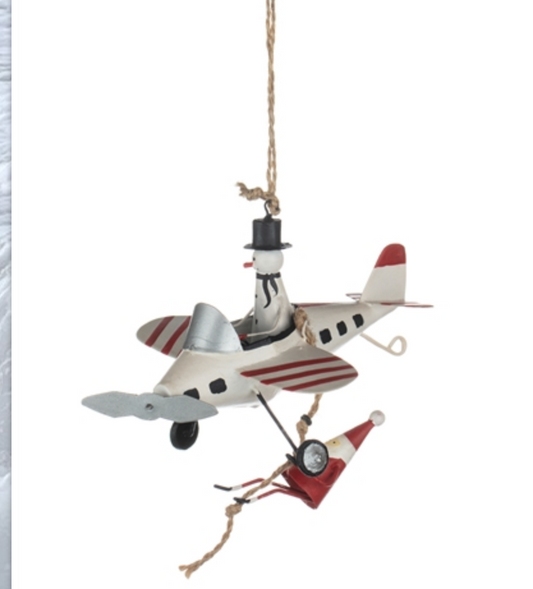 Aeroplane with hanging Santa