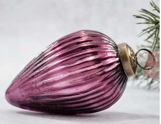 3" Mulberry Glass Pinecone Hanging Ornament