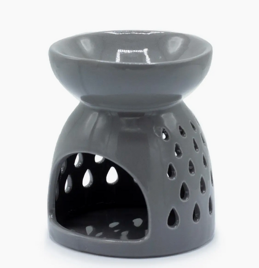 Classic Oil Burner - Teardrops Cutout - Grey