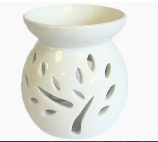 Sm Classic White Oil Burner - Tree Cut-Out