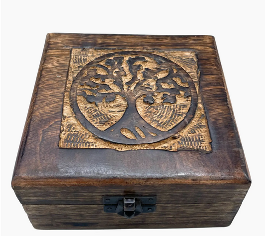 Wooden Keepsake Box 13x13x6cm - Tree of Life