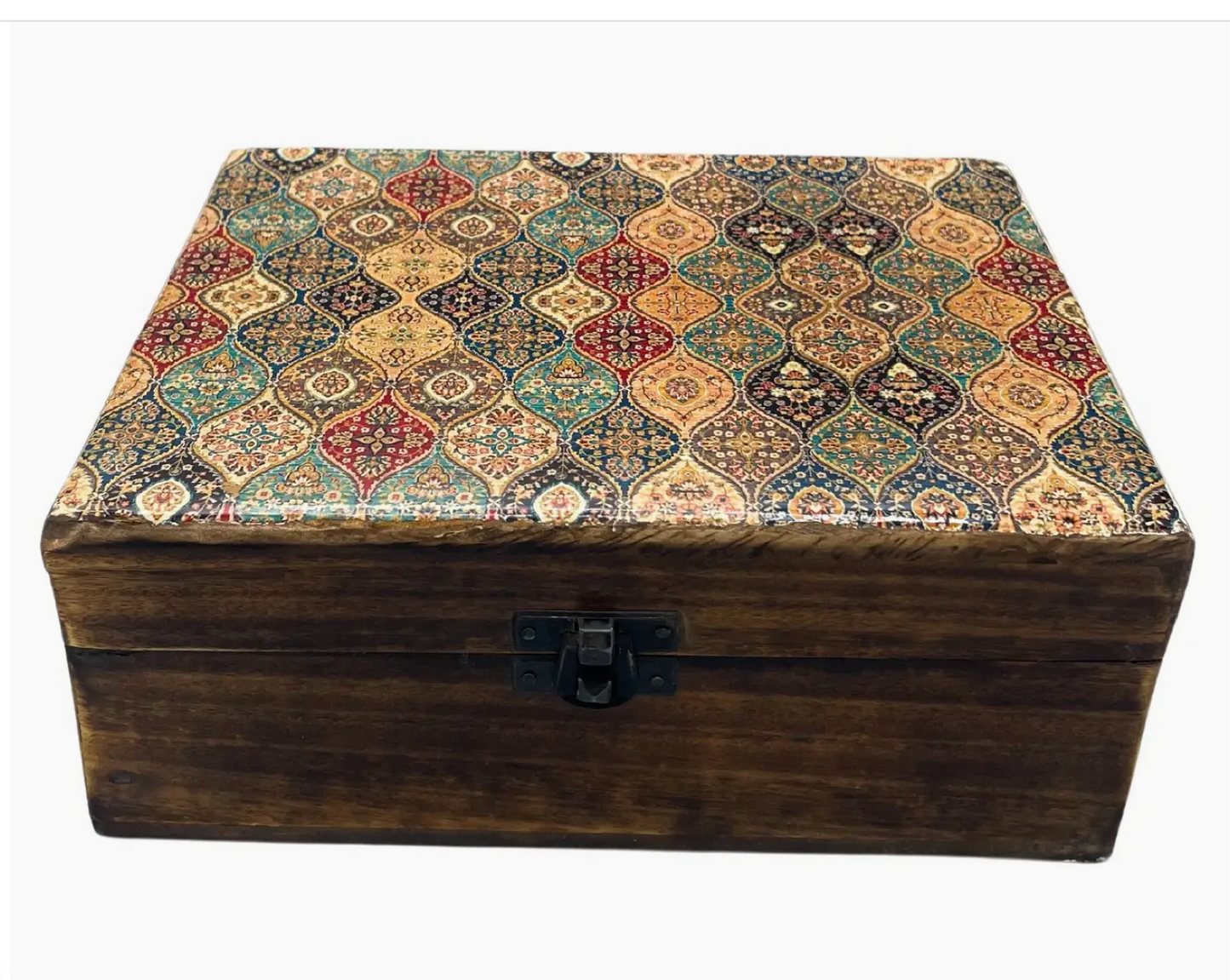 Ceramic Glazed Box - 20x15x7.5cm - Trad-Pattern