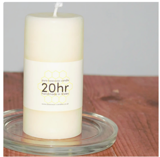 Pure Beeswax Pillar Candle 290 Hrs Ivory