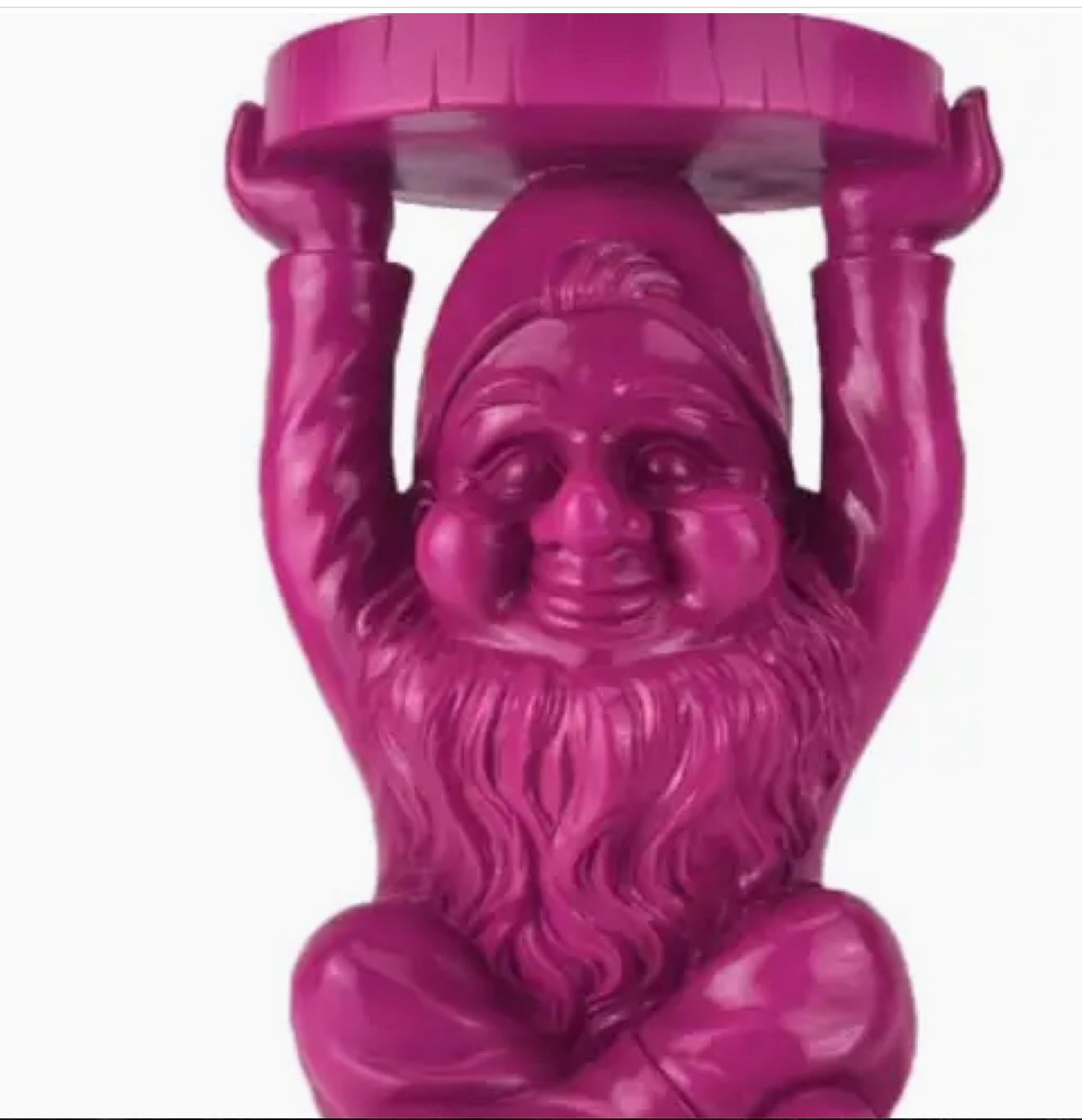 Electric Pink Gnome "Trunk Slice" Side Table