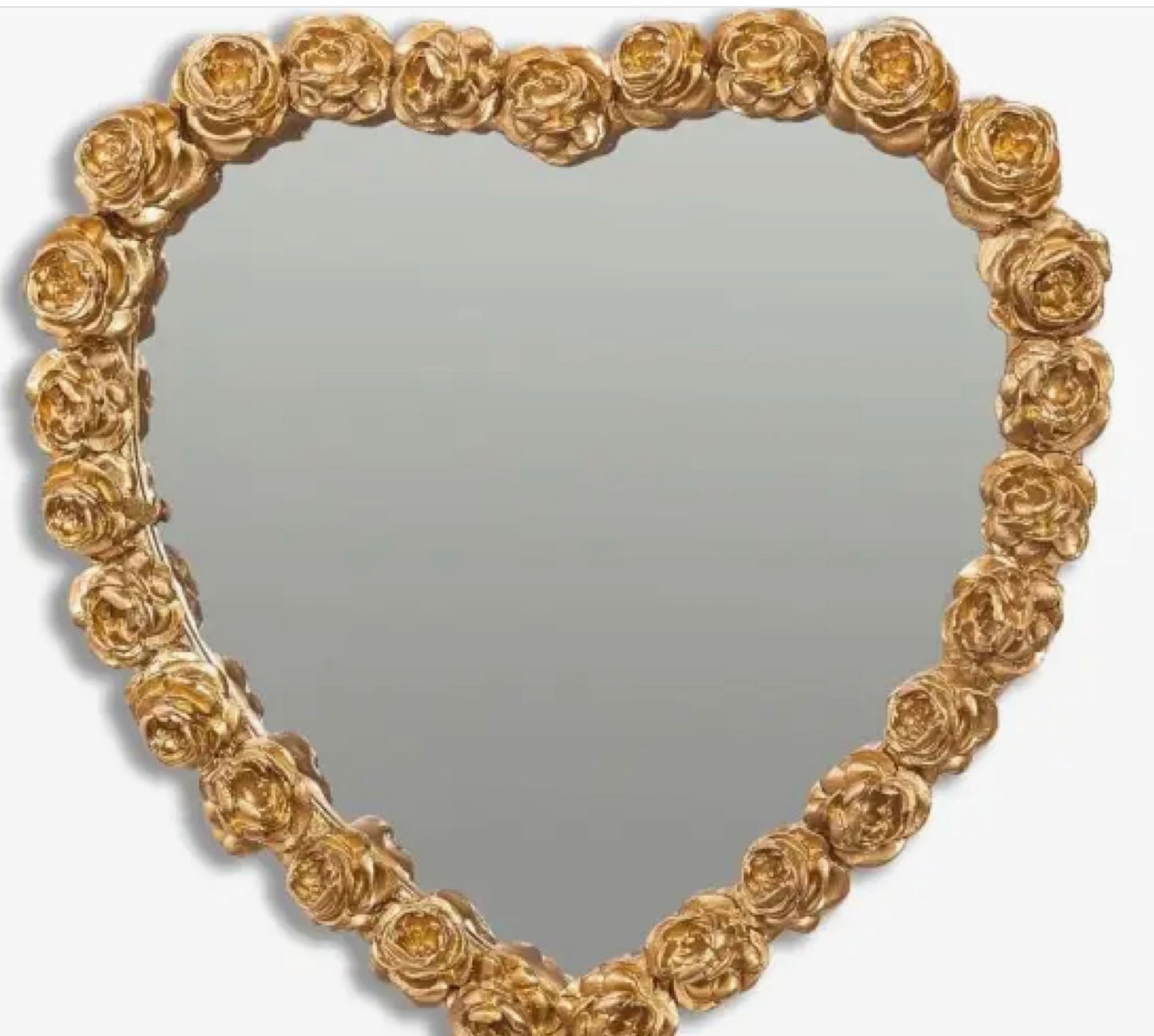 Gold Heart Mirror w/ Multi Rose Frame