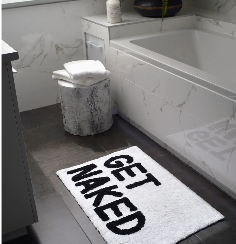 Get Naked Bath Mat - Non Slip Slogan Bathroom Rug