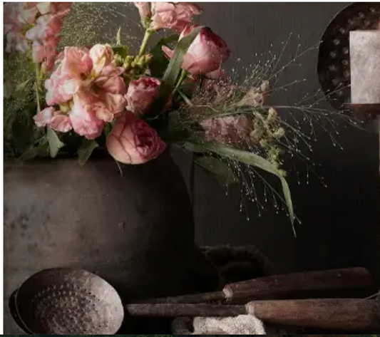 Wooden Decorative Sign Flowers with Sieve