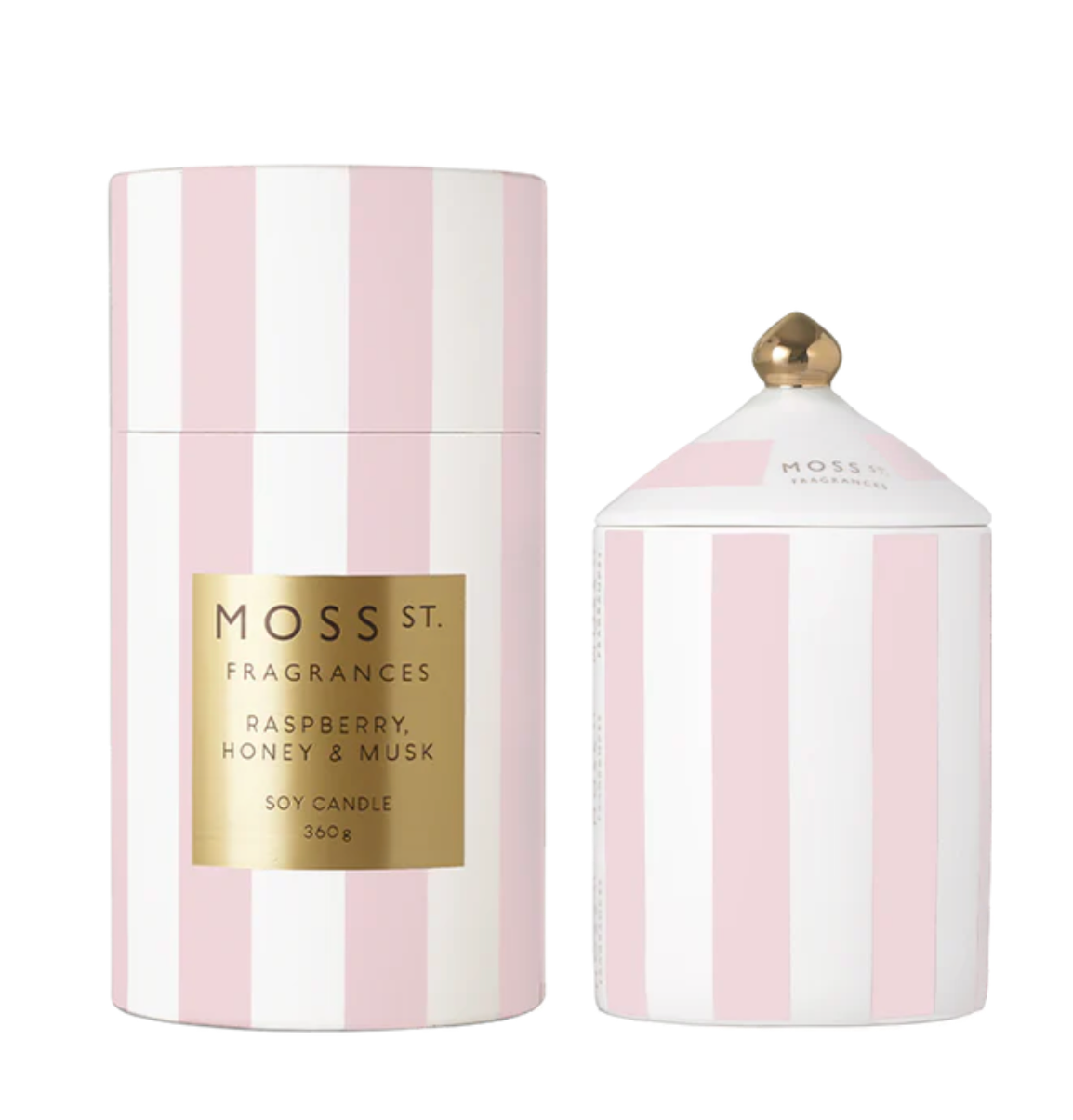 Raspberry, Honey & Musk Ceramic Candle 360g