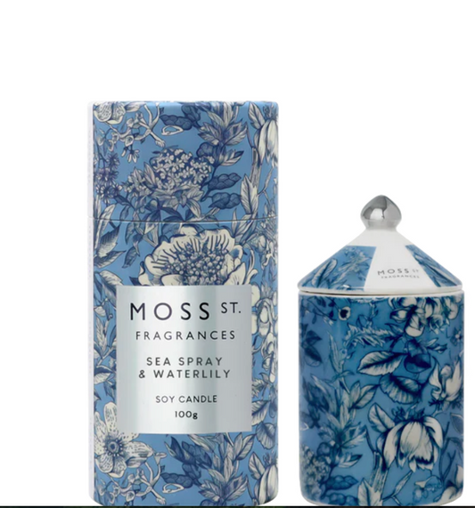 Sea Spray & Waterlily Ceramic Candle 100g