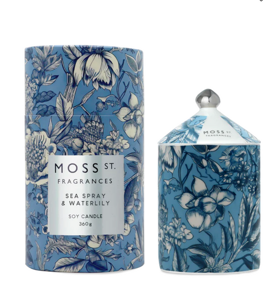 Sea Spray & Waterlily Ceramic Candle 360g