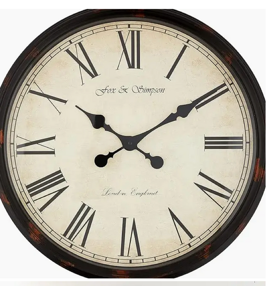 grand Central' Large 49cm Wall Clock in Brown & Beige