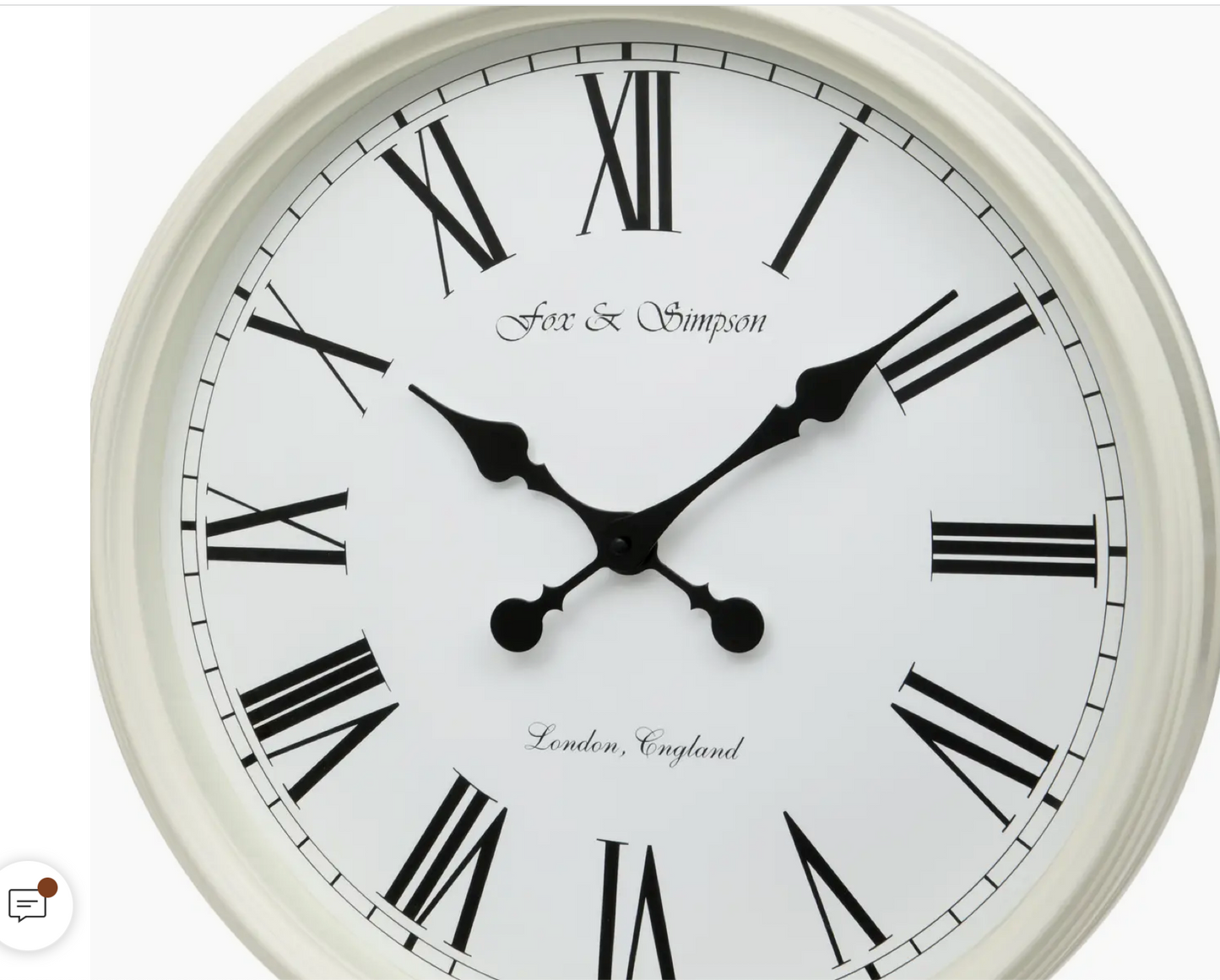 'grand Central' Large 49cm Wall Clock in Cream