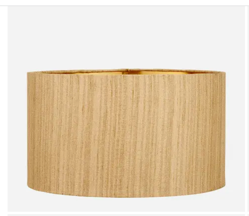 Stellan Gold Slubbed Silk Mix Cylinder Lampshade 40cm