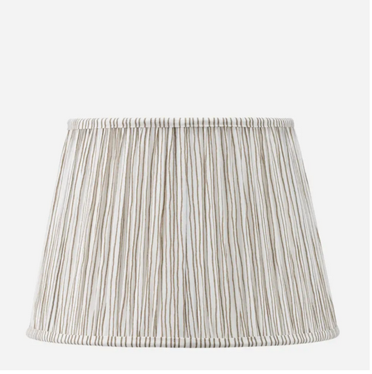 Thiago 45cm Natural Stripe Mushroom Pleat Tapered Lampshade