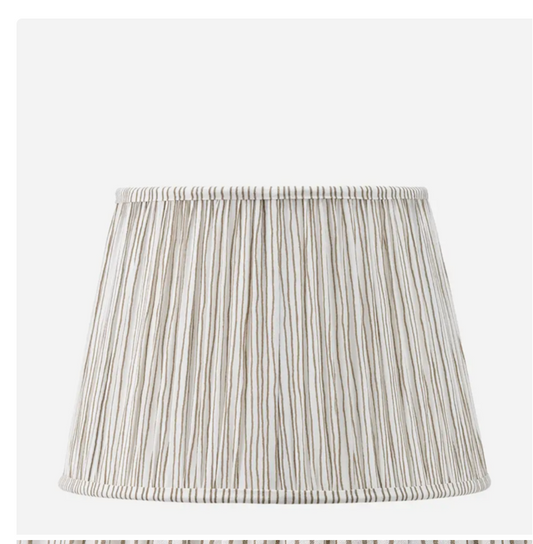Thiago 40cm Natural Stripe Mushroom Pleat Tapered Lampshade