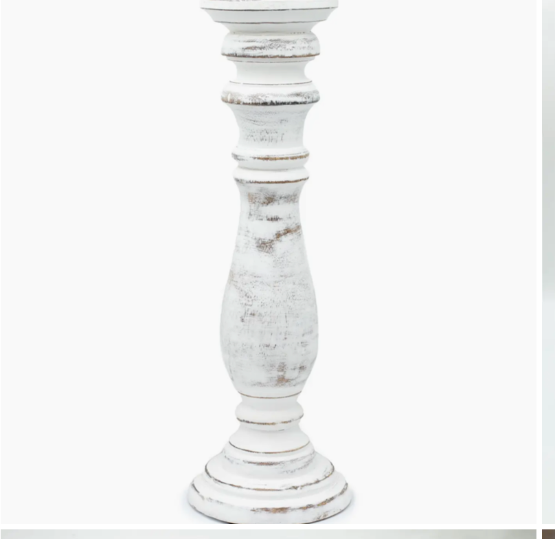 Classic Candle Stand - Whitewash - 37x10cm - Large