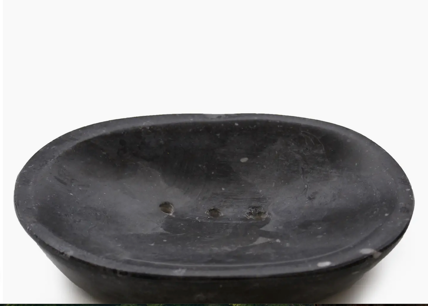 Classic Oval Black Marble Soap Dish