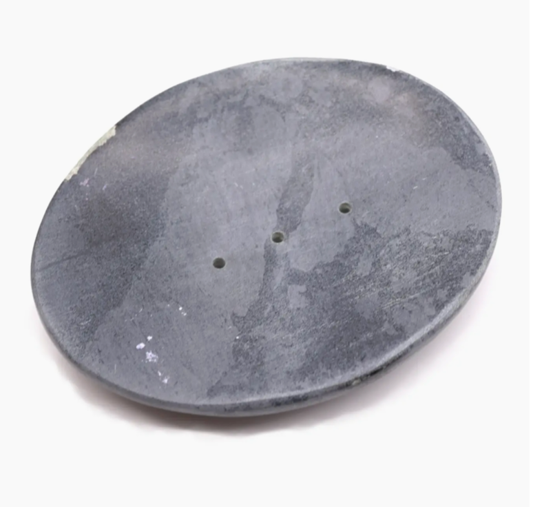 Grey Soapstone Soap Dish - Classic Oval