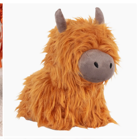 Highland Cow Shaggy Door Stop Orange
