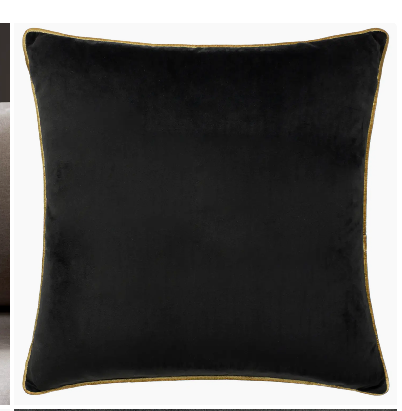 Meridian Velvet Cushion Black/Gold