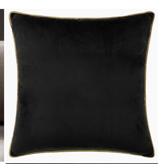 Meridian Velvet Cushion Black/Gold