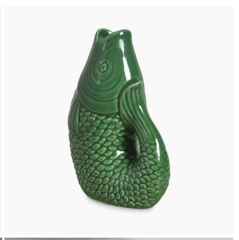 Ceramic Vase Fish Pm Green