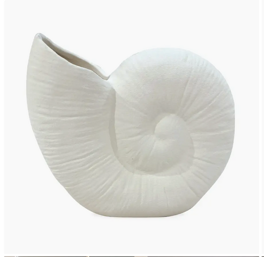 Ceramic Vase with Textured White Shell