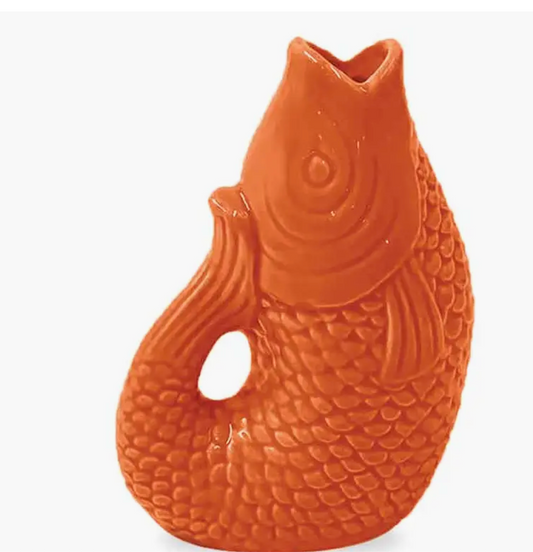 Fish Ceramic Vase Small Orange