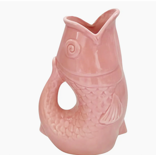 Fish Pitcher Vase Gm Pink