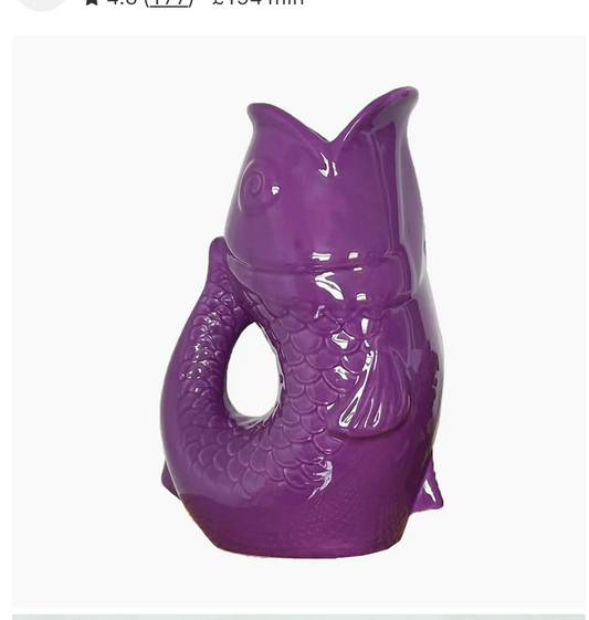 Fish Pitcher Vase Gm Purple